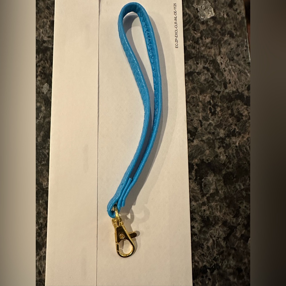 Blue Wristlet Strap with Gold Clasp